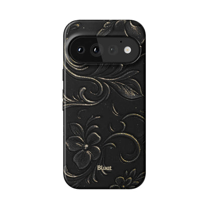 Black Tooled Leather Pixel Case - Blunt Cases