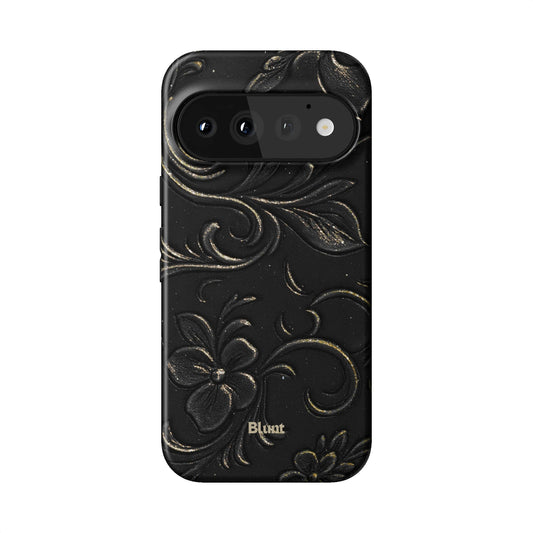 Black Tooled Leather Pixel Case - Blunt Cases
