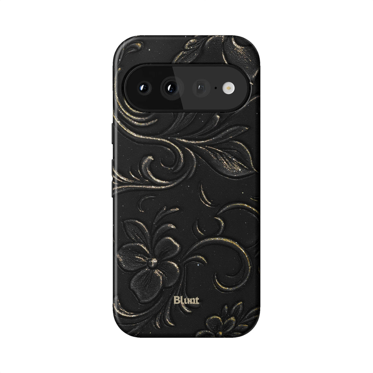 Black Tooled Leather Pixel Case - Blunt Cases
