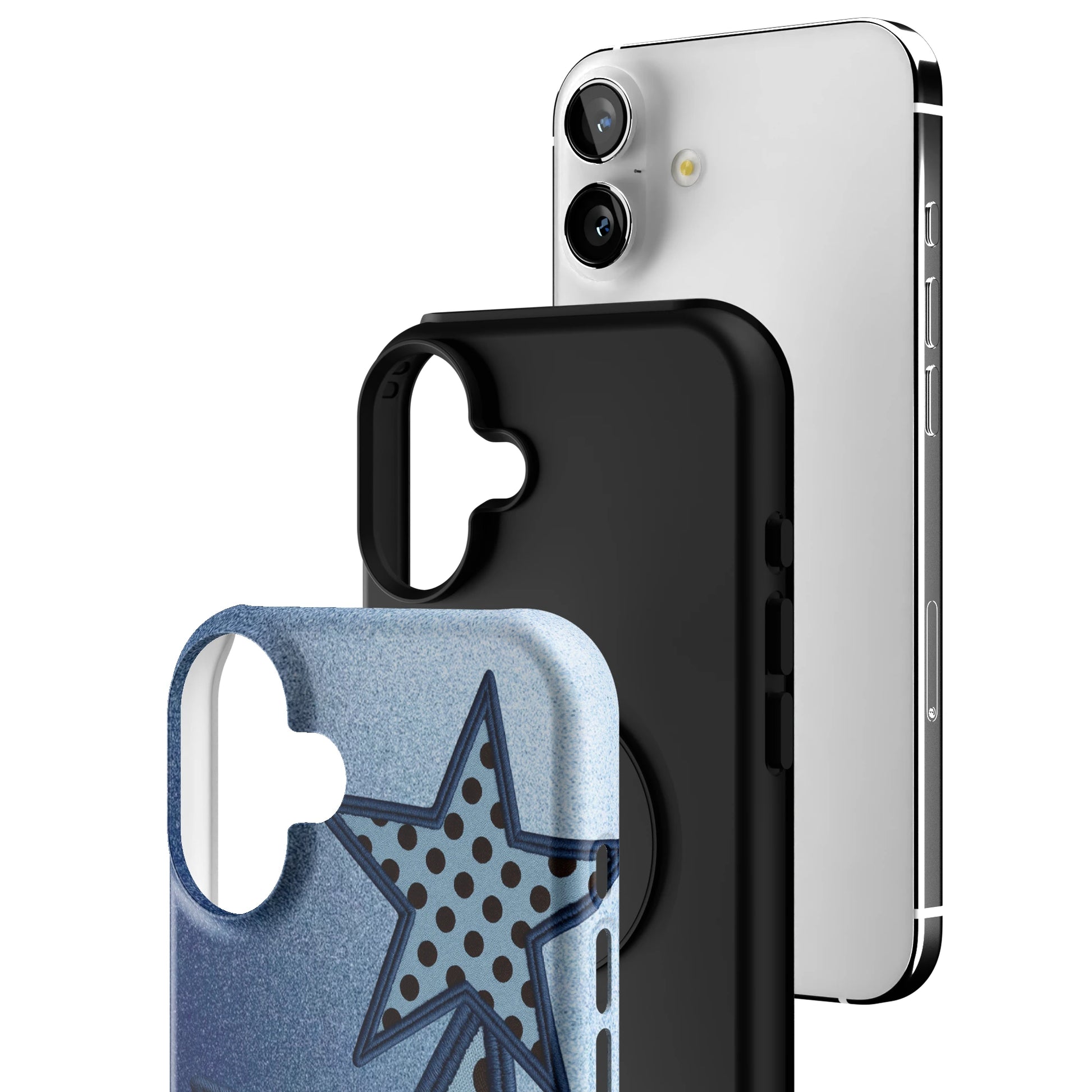 Blue Polka Star iPhone Case gallery - Iphone_16_Mini_Air_Plus_3