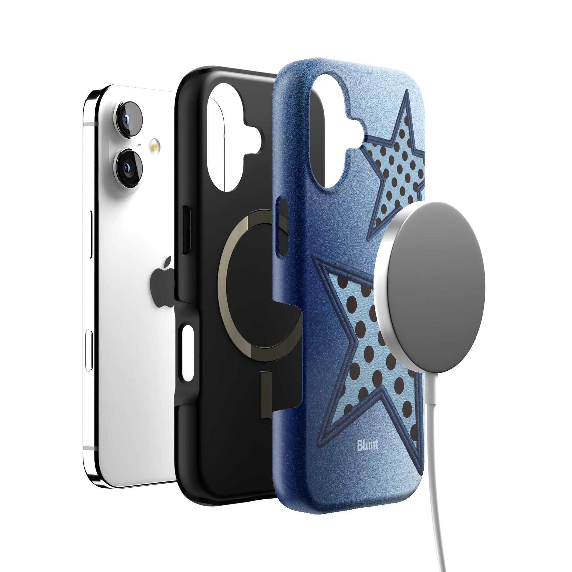 Blue Polka Star iPhone Case gallery - Iphone_17_Iphone_4