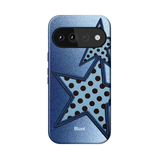 Blue Polka Star Pixel Case - Blunt Cases