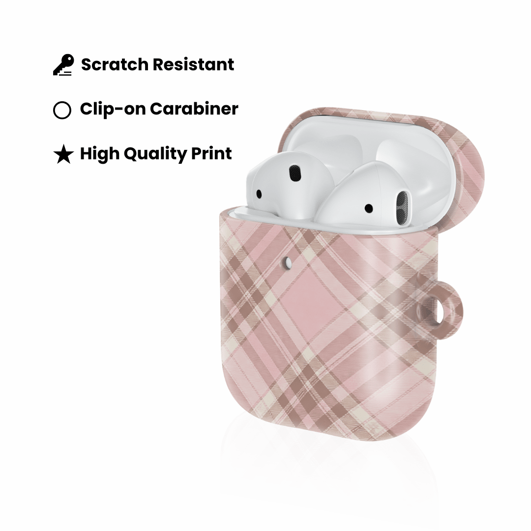Blush Plaid AirPod Case - Blunt Cases