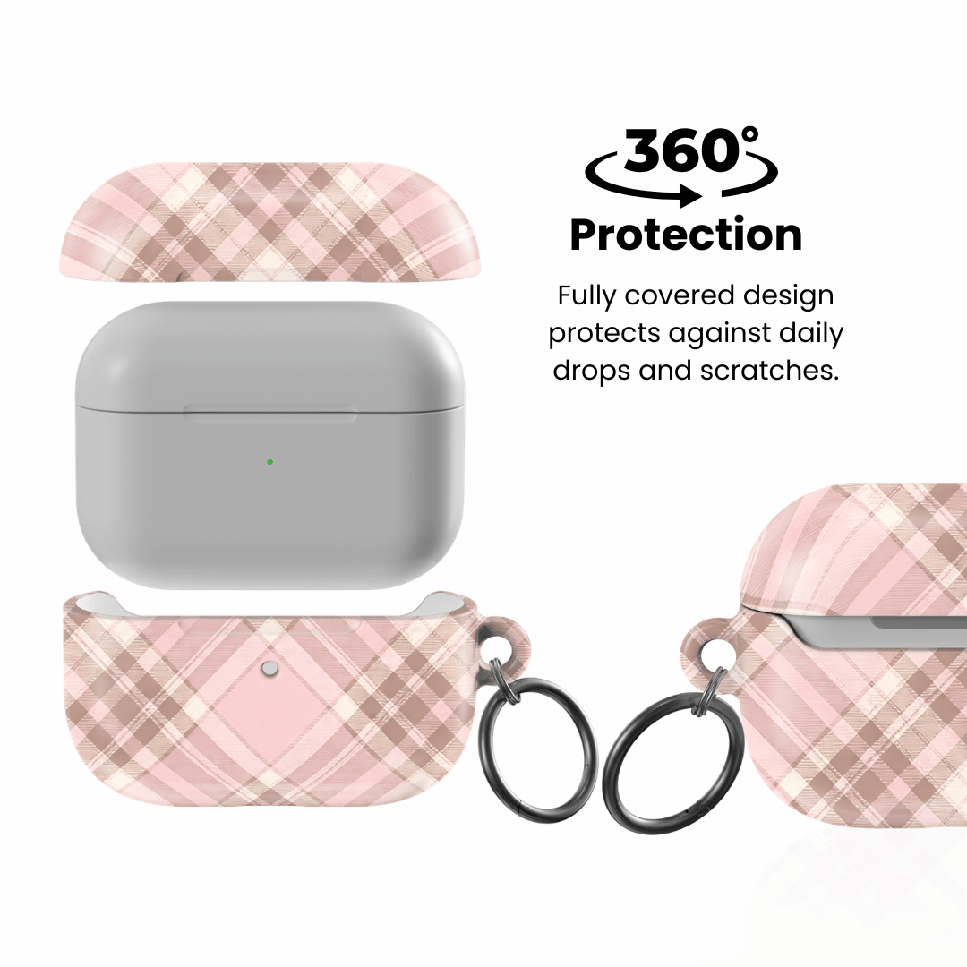 Blush Plaid AirPod Case - Blunt Cases