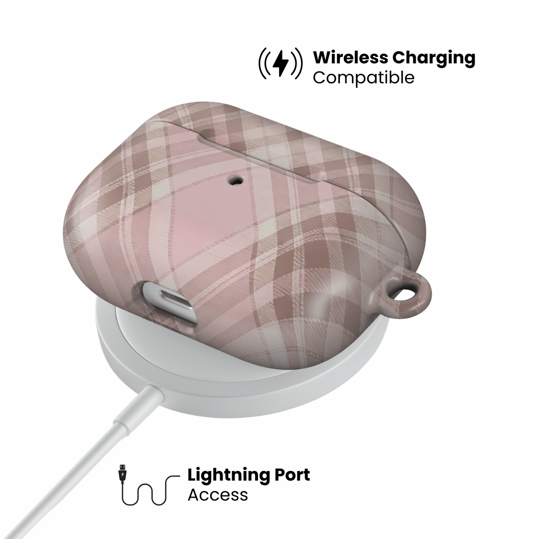Blush Plaid AirPod Case - Blunt Cases