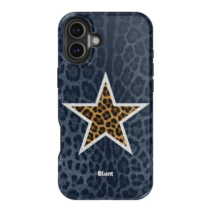 Denim Cheetah Star iPhone Case