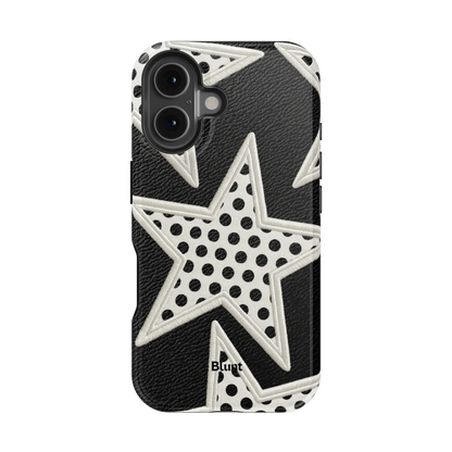 Noir Polka Star iPhone Case