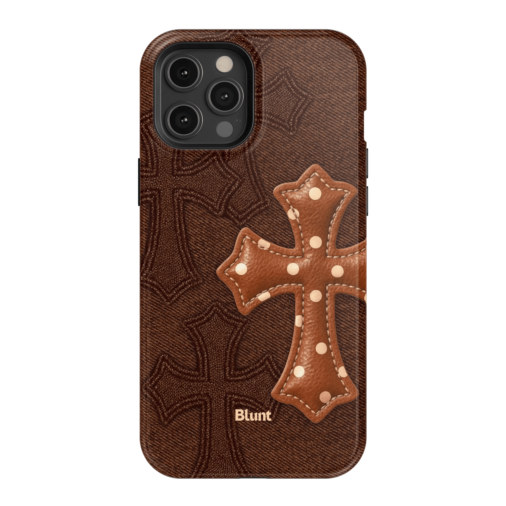 Brown Polka Cross iPhone Case - Blunt Cases
