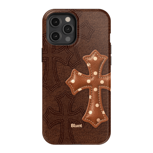 Brown Polka Cross iPhone Case - Blunt Cases