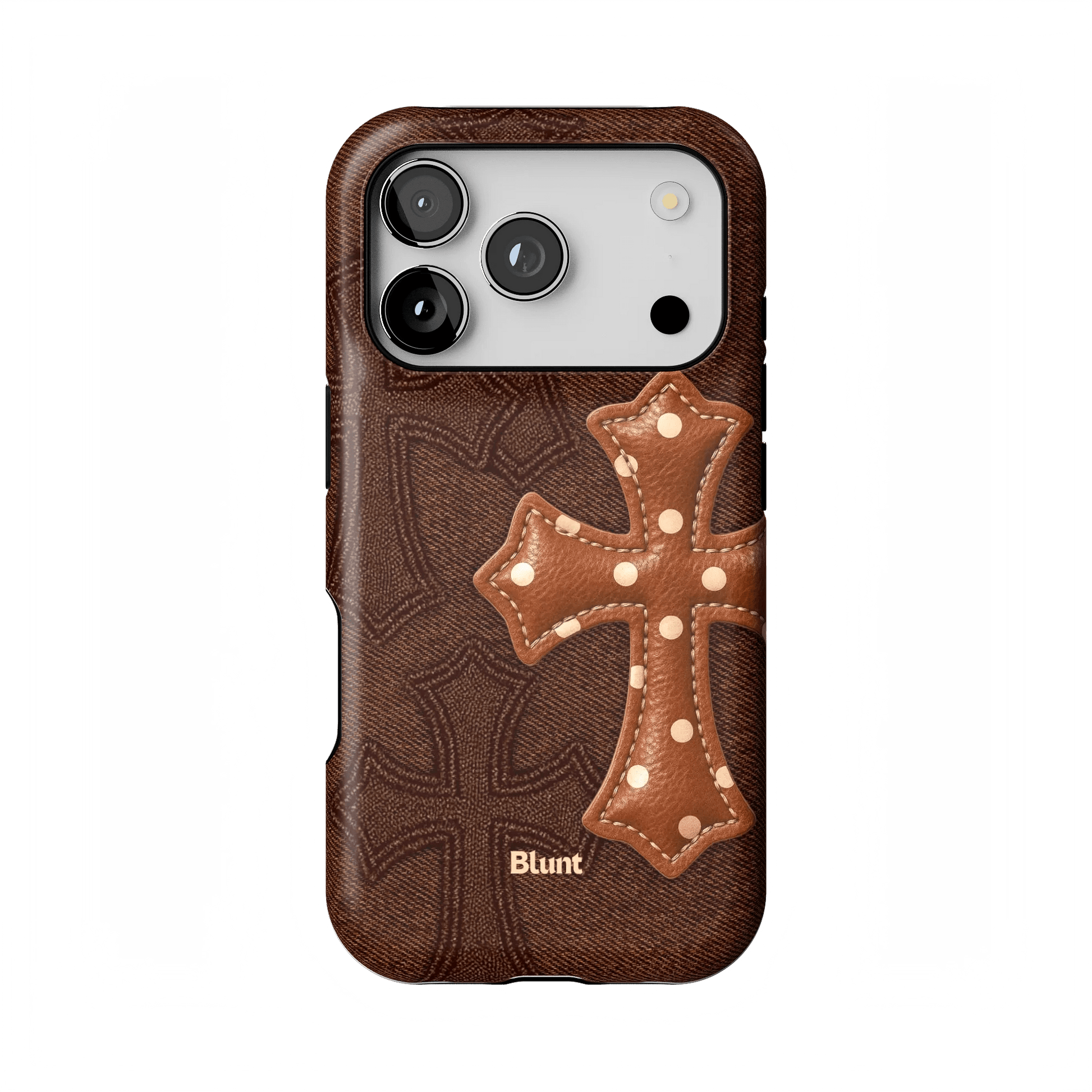 Brown Polka Cross iPhone Case - Blunt Cases