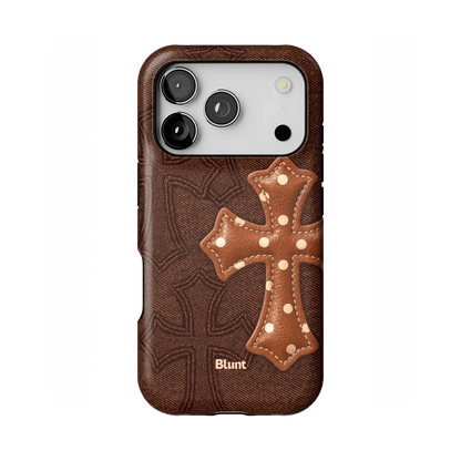 Brown Polka Cross iPhone Case - Blunt Cases