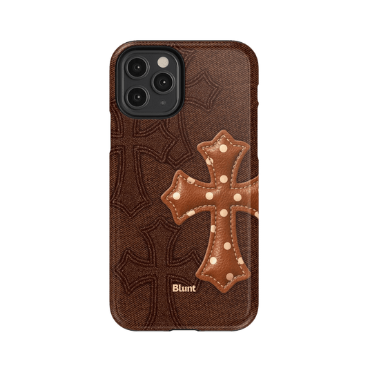 Brown Polka Cross iPhone Case - Blunt Cases