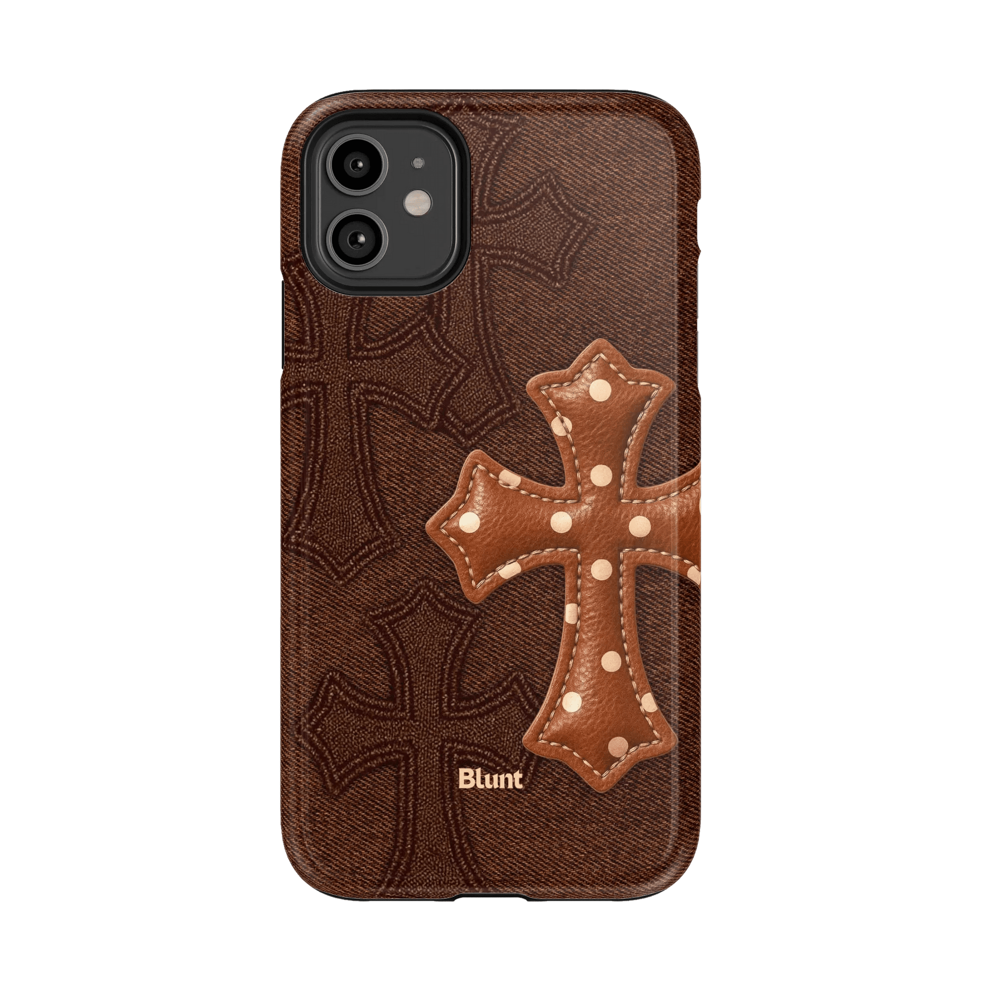 Brown Polka Cross iPhone Case - Blunt Cases