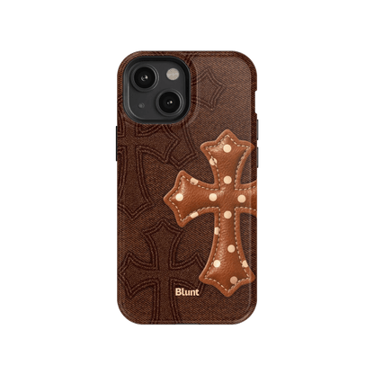 Brown Polka Cross iPhone Case - Blunt Cases