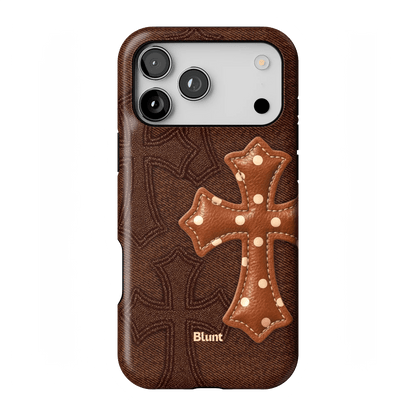 Brown Polka Cross iPhone Case - Blunt Cases