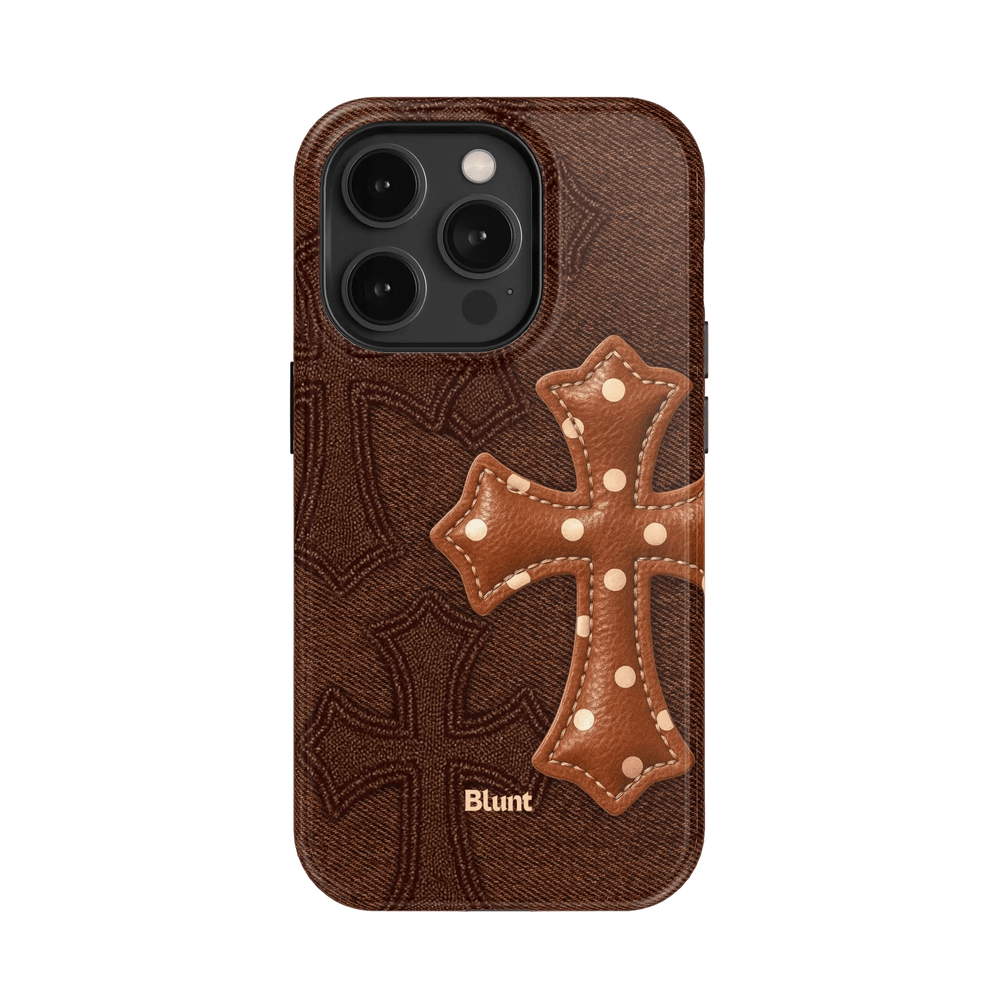 Brown Polka Cross iPhone Case - Blunt Cases