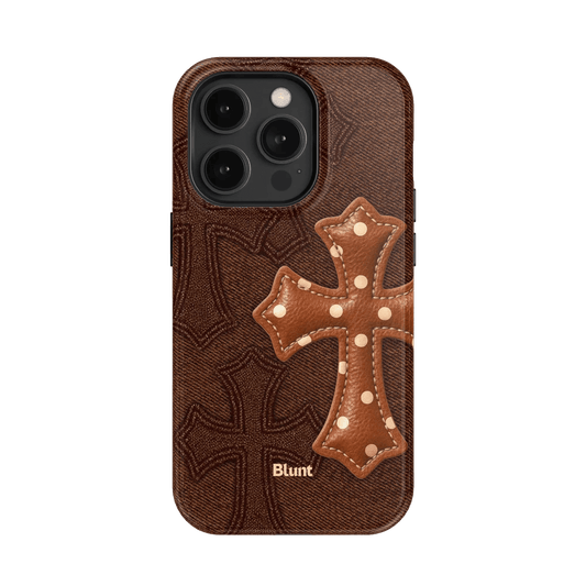 Brown Polka Cross iPhone Case - Blunt Cases