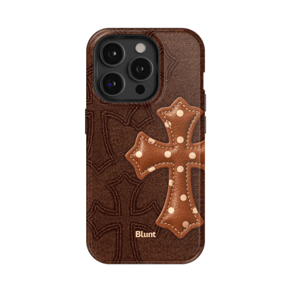 Brown Polka Cross iPhone Case - Blunt Cases