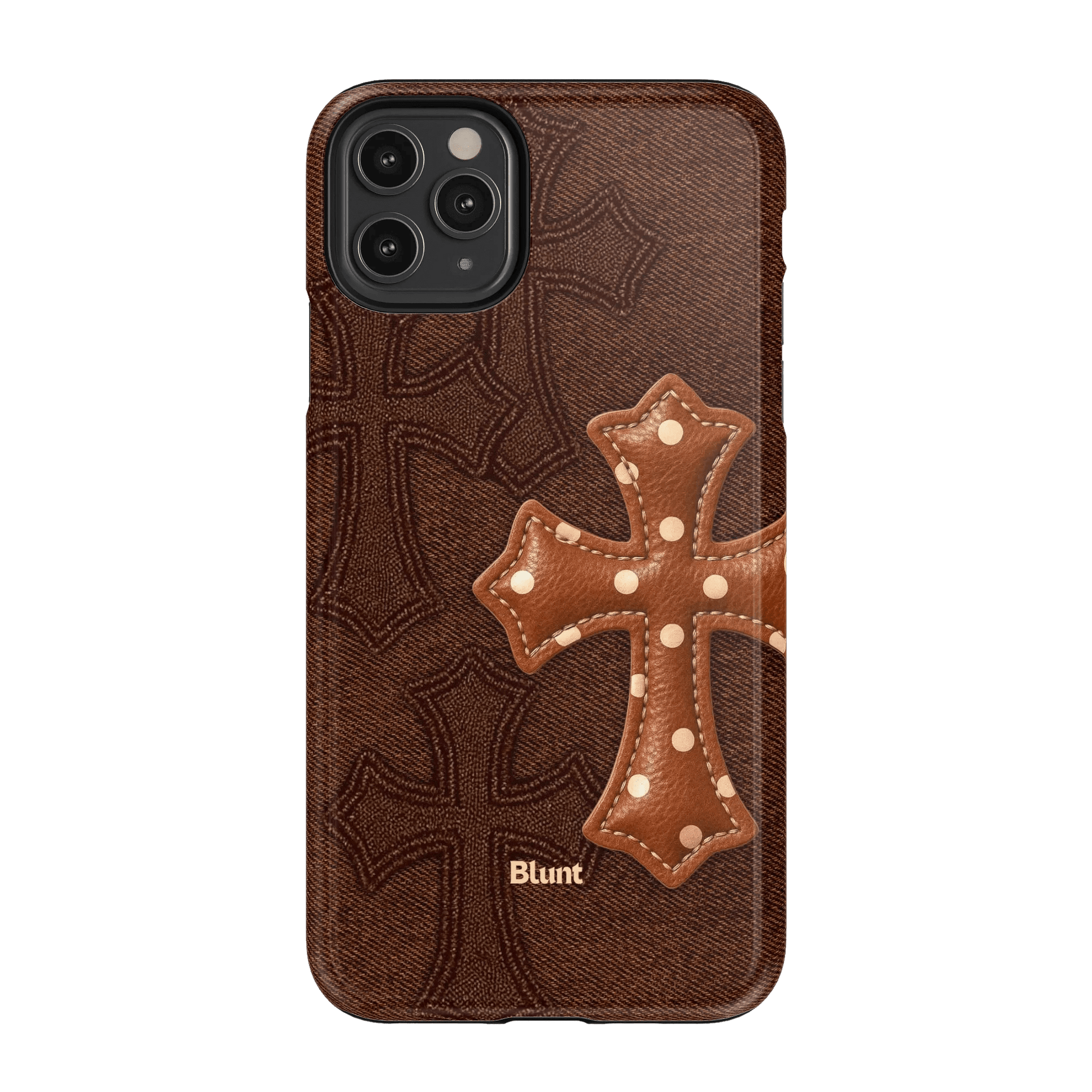 Brown Polka Cross iPhone Case - Blunt Cases