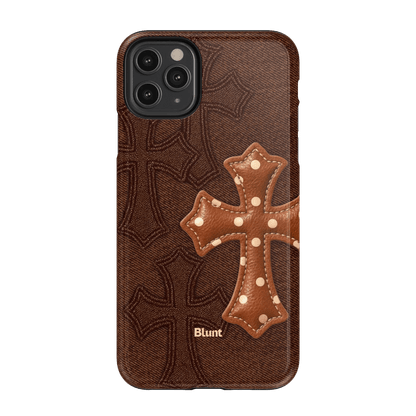 Brown Polka Cross iPhone Case - Blunt Cases