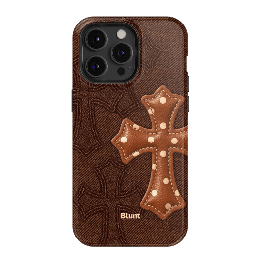 Brown Polka Cross iPhone Case - Blunt Cases