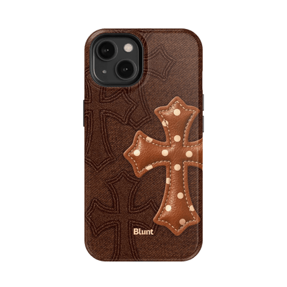 Brown Polka Cross iPhone Case - Blunt Cases