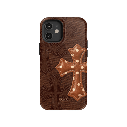 Brown Polka Cross iPhone Case - Blunt Cases
