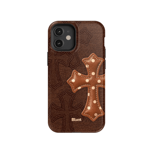 Brown Polka Cross iPhone Case - Blunt Cases