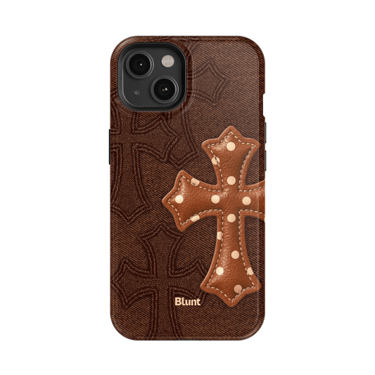 Brown Polka Cross iPhone Case - Blunt Cases