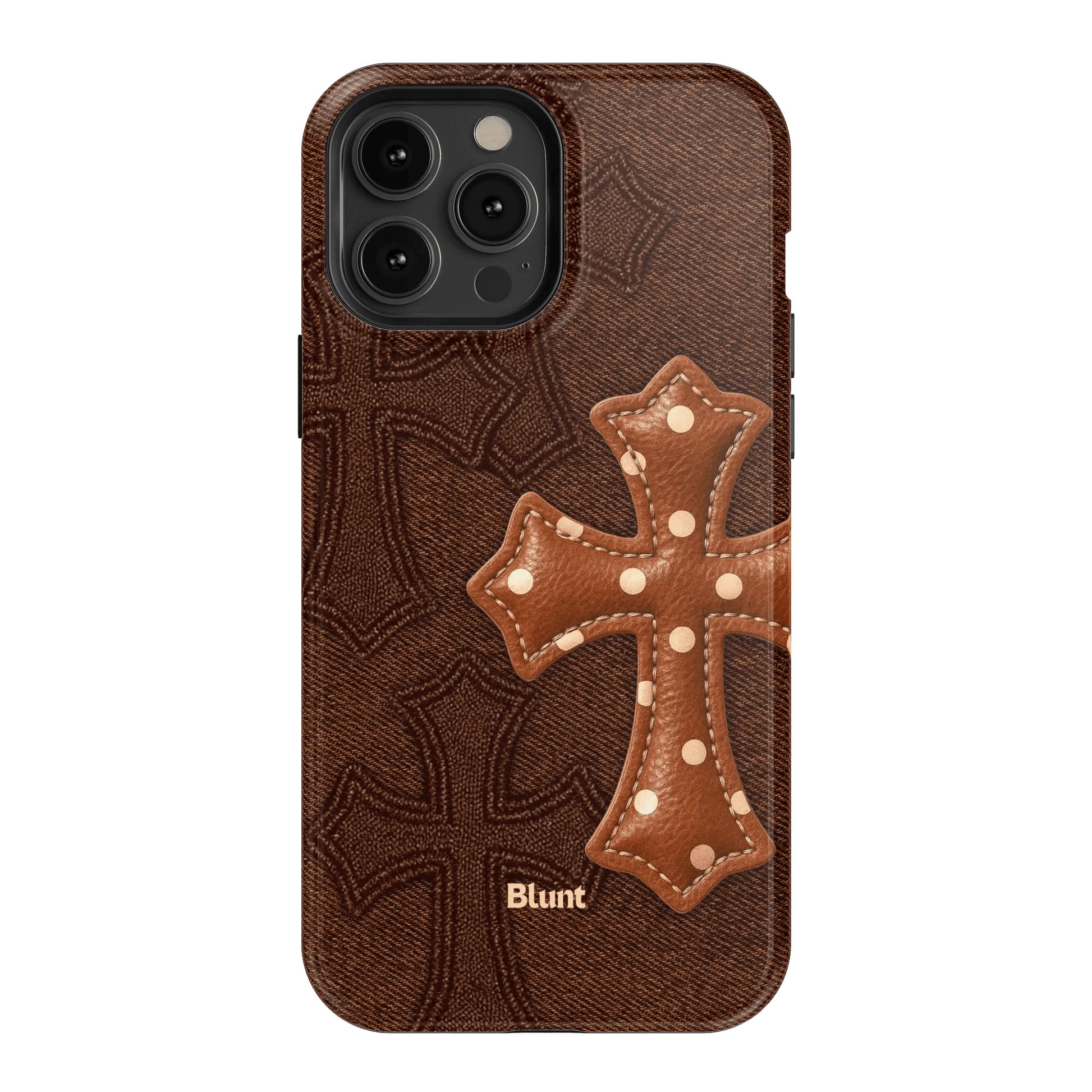 Brown Polka Cross iPhone Case - Blunt Cases
