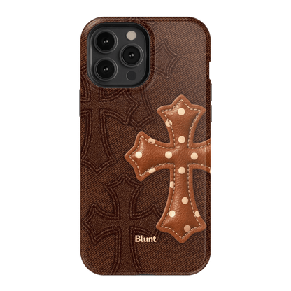 Brown Polka Cross iPhone Case - Blunt Cases
