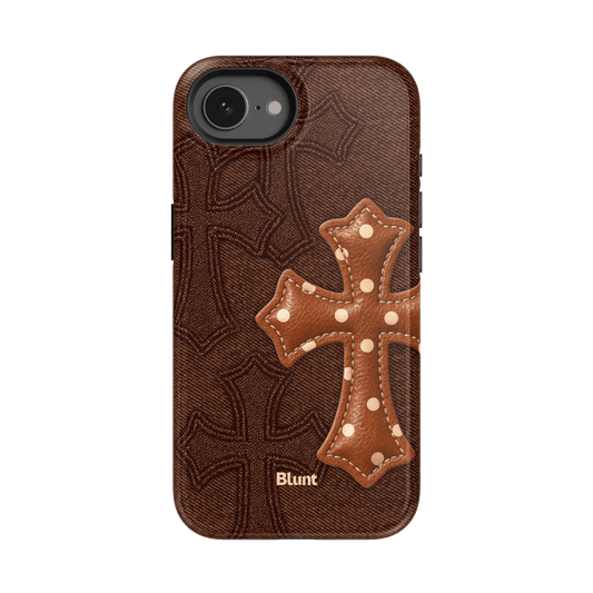 Brown Polka Cross iPhone Case - Blunt Cases