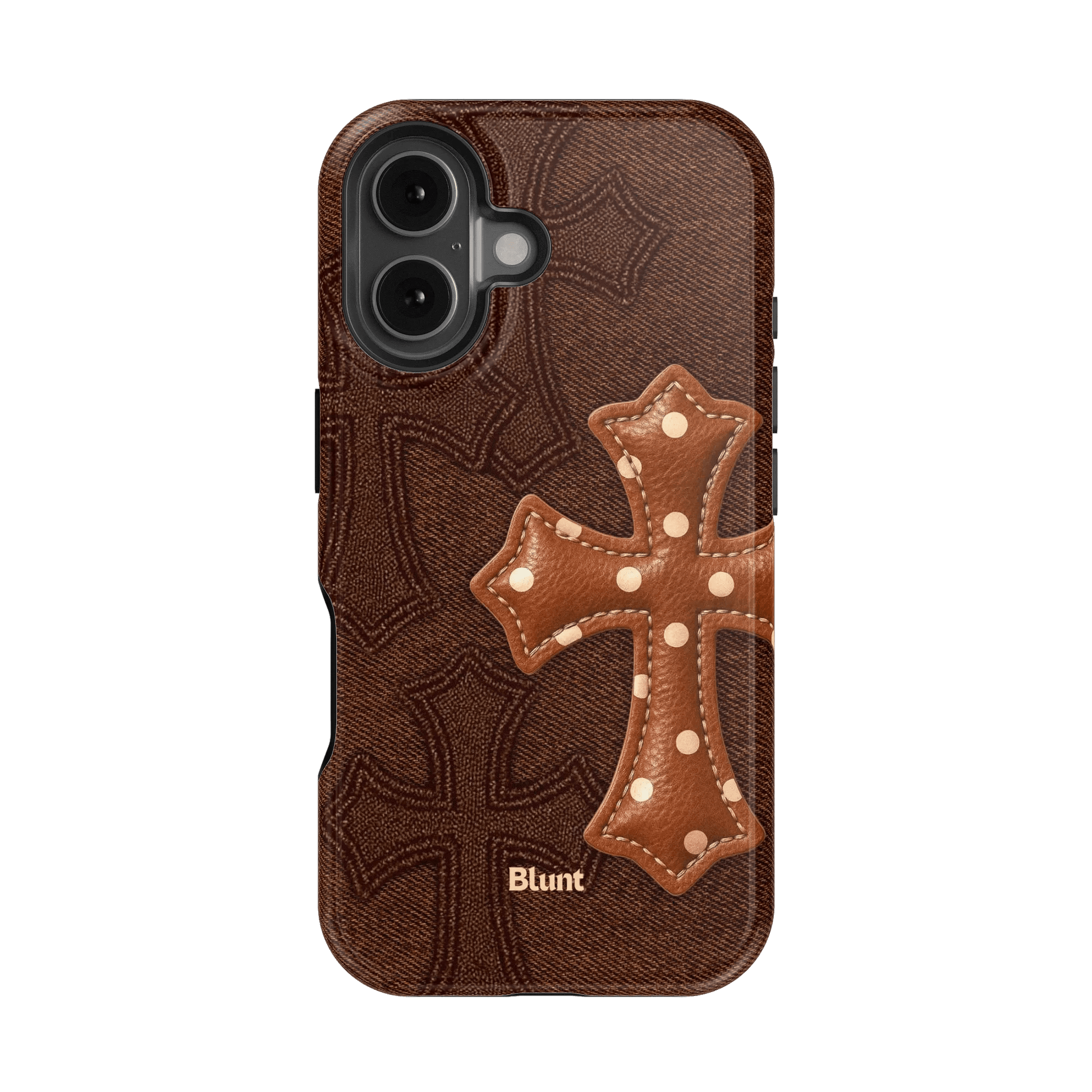 Brown Polka Cross iPhone Case - Blunt Cases