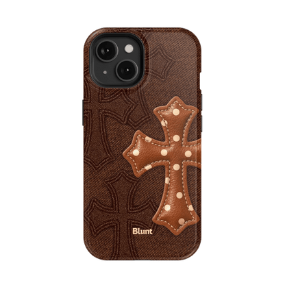 Brown Polka Cross iPhone Case - Blunt Cases
