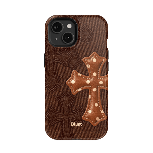 Brown Polka Cross iPhone Case - Blunt Cases