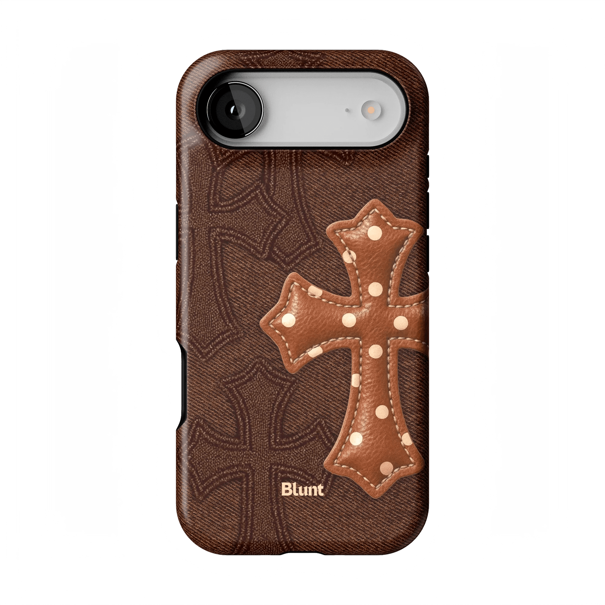 Brown Polka Cross iPhone Case - Blunt Cases