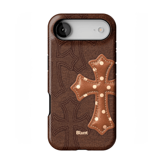 Brown Polka Cross iPhone Case - Blunt Cases