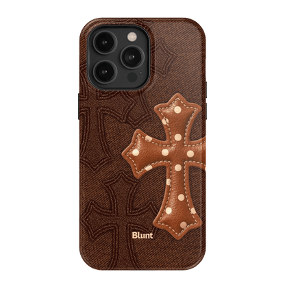 Brown Polka Cross iPhone Case - Blunt Cases