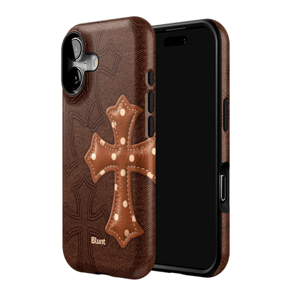 Brown Polka Cross iPhone Case - Blunt Cases