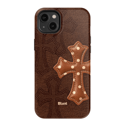 Brown Polka Cross iPhone Case - Blunt Cases