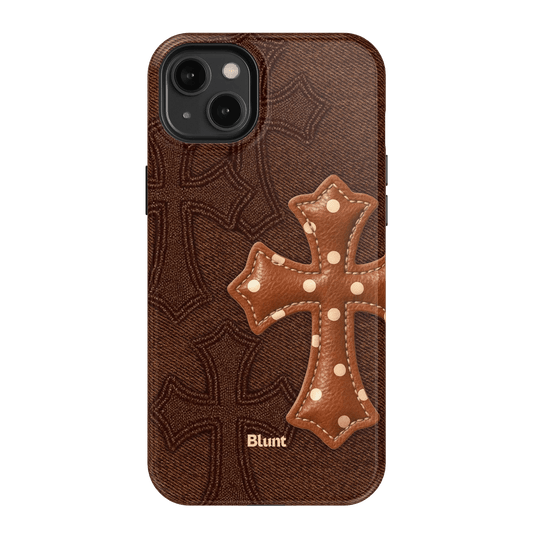 Brown Polka Cross iPhone Case - Blunt Cases