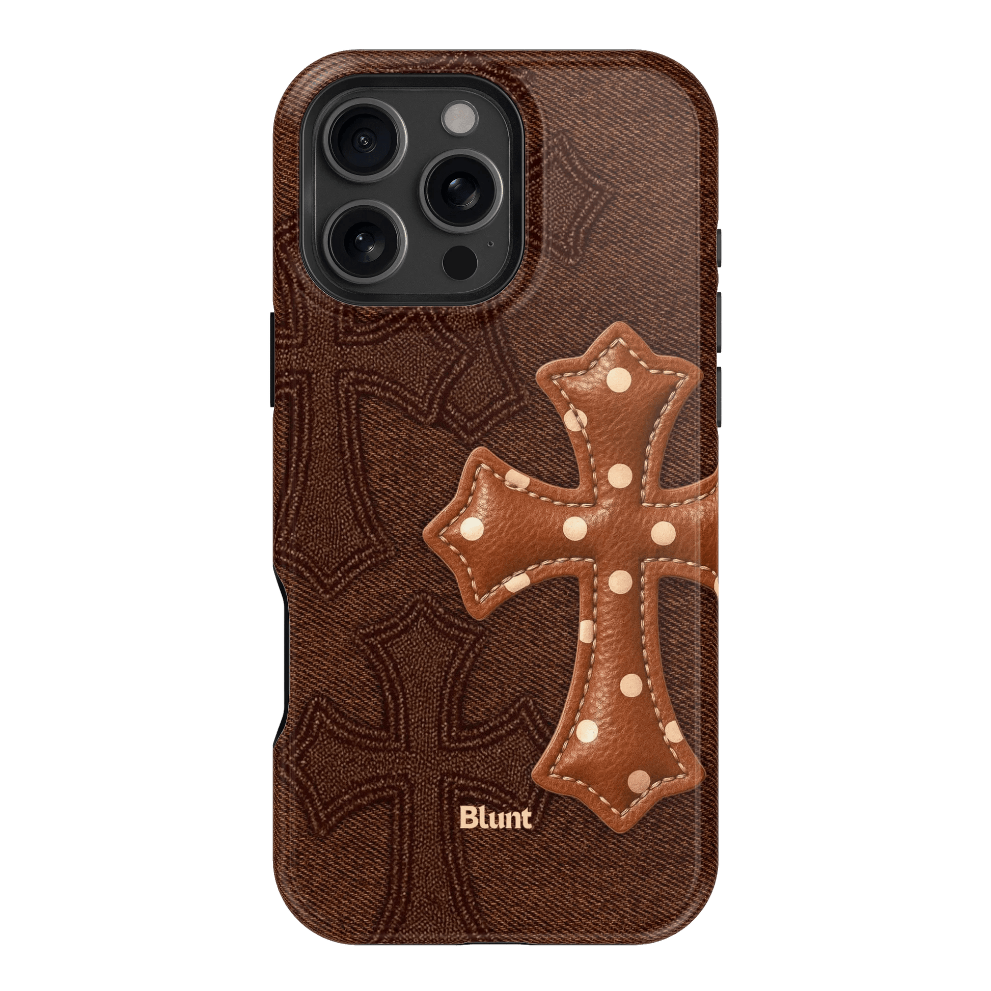 Brown Polka Cross iPhone Case - Blunt Cases