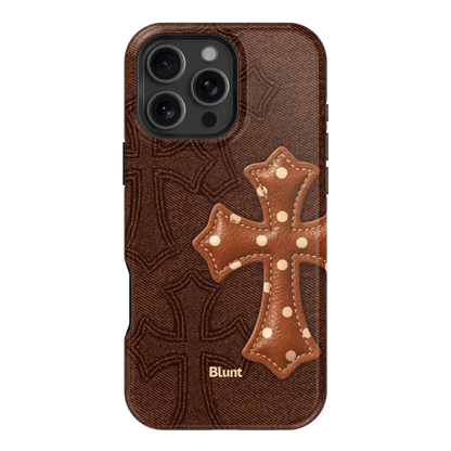 Brown Polka Cross iPhone Case - Blunt Cases