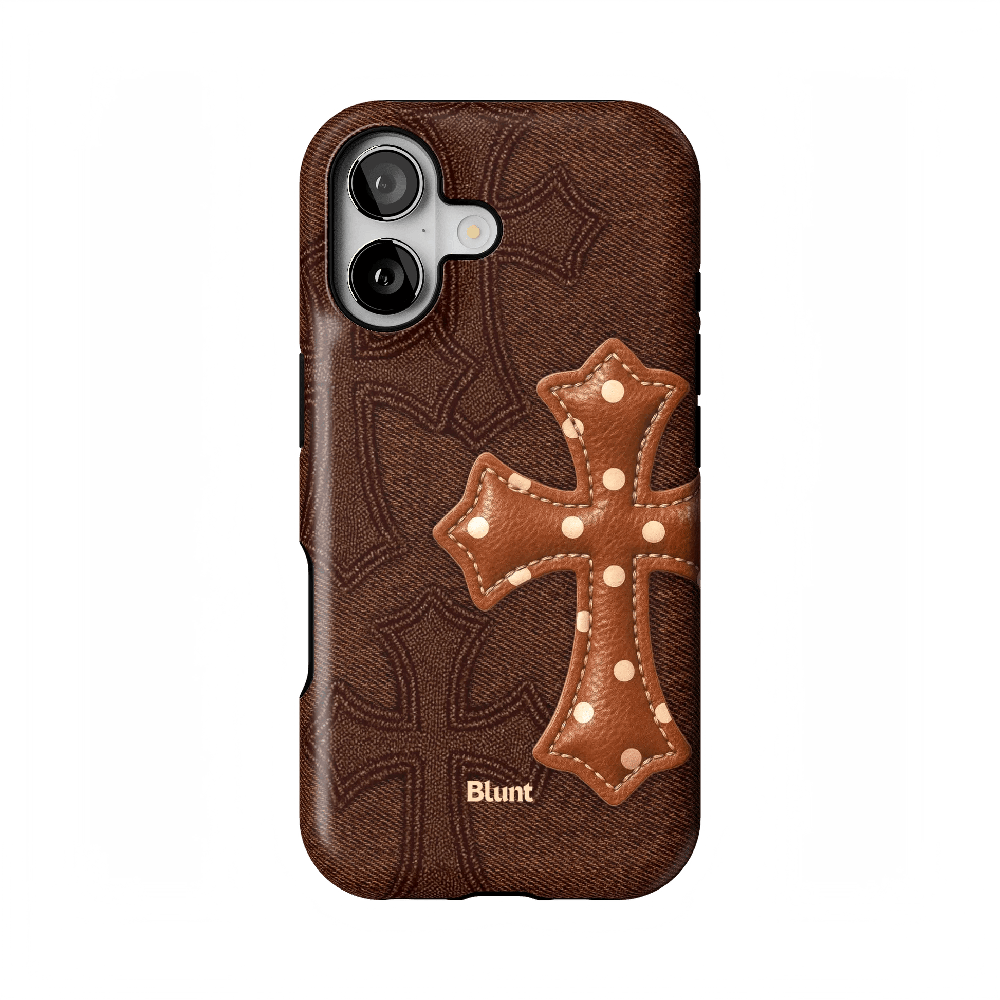 Brown Polka Cross iPhone Case - Blunt Cases