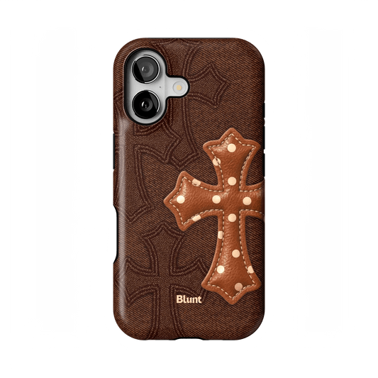 Brown Polka Cross iPhone Case - Blunt Cases