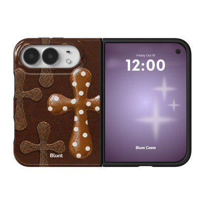 brown-polka-cross-iphone-case iPhone 18 Duo case, view 1