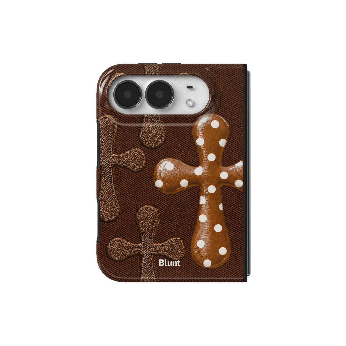 brown-polka-cross-iphone-case iPhone 18 Duo case, view 2