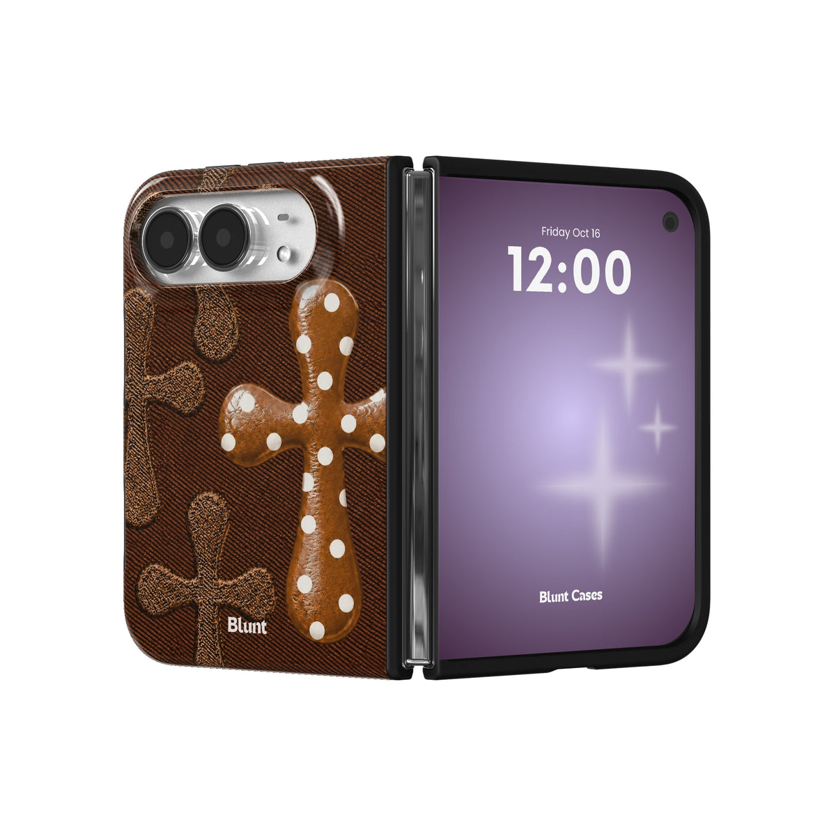 brown-polka-cross-iphone-case iPhone 18 Duo case, view 3