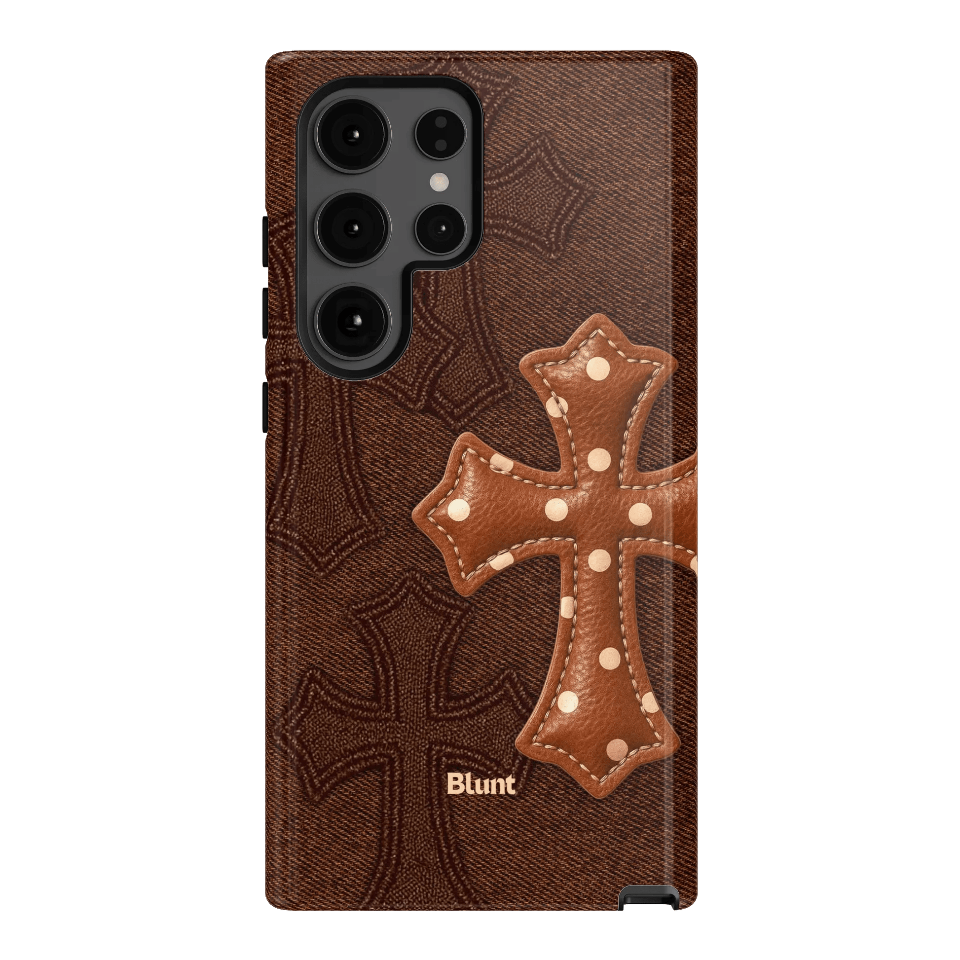 Brown Polka Cross Samsung Case - Blunt Cases
