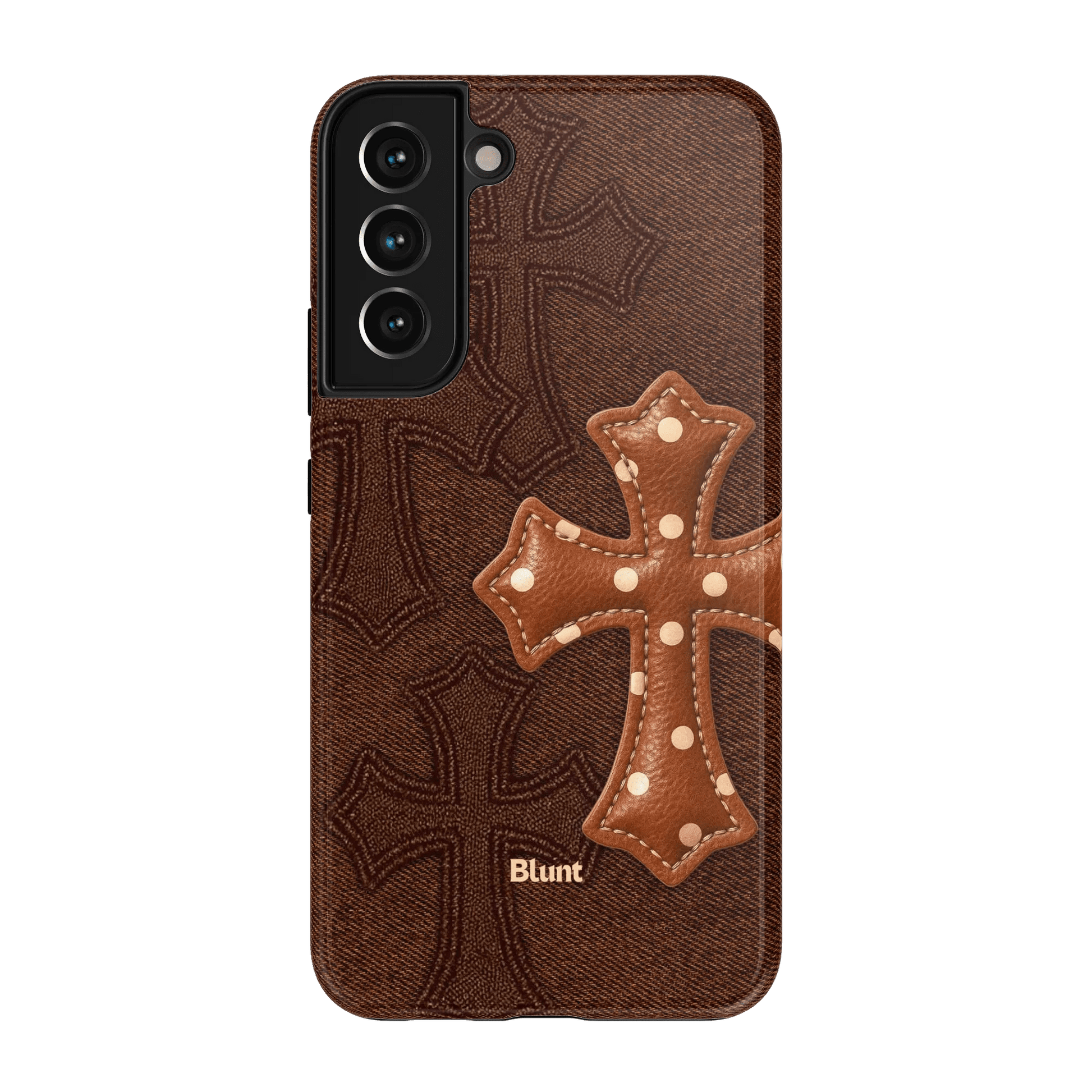 Brown Polka Cross Samsung Case - Blunt Cases